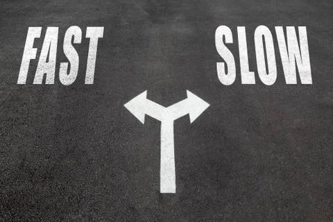 Fast vs slow choice concept Stock Photos