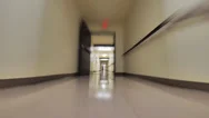 Fast Walk In Building Corridors. Pov. Stock Footage