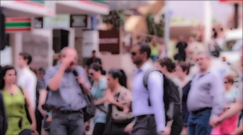 Fast walking people  in city Stock Footage 33795891