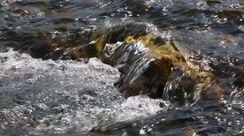 Fast water flow clear mountain river. 스톡 동영상 49580193
