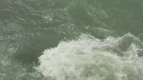 Fast water flow in mountain river, top view Stock-Footage 308729629