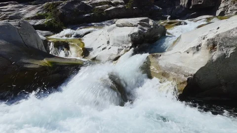 Fast water mountain river Video stock 114177468