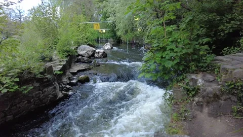 Fast Waterfall in the Park Stock Footage 153518885