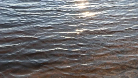 Fast waves play with sunlight. Video stock 107409969