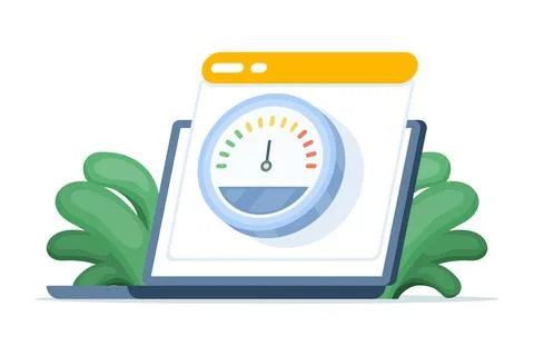 Fast website loading icon with download speedometer イラスト素材