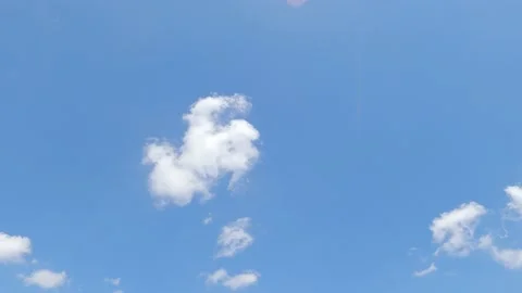 Fast white cloud on sunny blue sky with sun light ray n bokeh sunbeam Stock-Footage 168136726