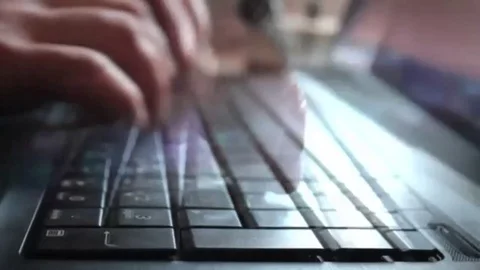 Fast work at the keyboard Stock Footage 98248387