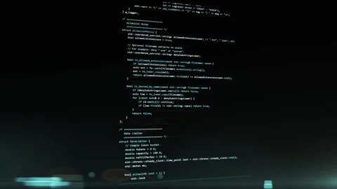 Fast writing software code c++ for cybersecurity application. Long language  Stock Footage 341317822