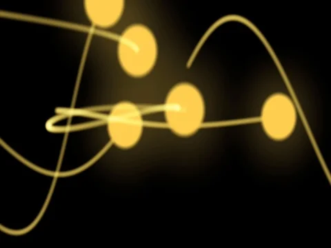 Fast yellow dots &amp; lines Stock Footage 76027073
