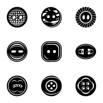 Fasten icons set, simple style Stock Illustration
