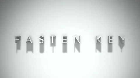 Fasten key 3D title animation with shadows on a white background Stock Footage 297569013