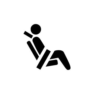 Fasten Seat Belt Flat Vector Icon Stock Illustration