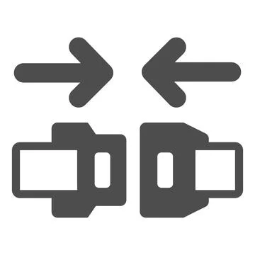 Fasten seat belt solid icon, Car parts concept, safe belts sign on white Stock Illustration