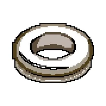 Fastener grommet ring game pixel art vector illustration Illustrazione stock