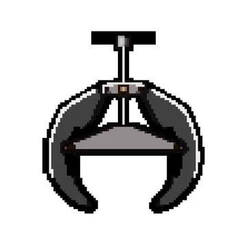 Fastener pipe clamp pixel art vector illustration Stock Illustration