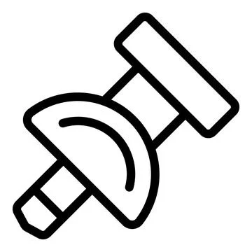 Fastener pushpin icon outline vector. Noticeboard prick thumbtack Stock Illustration