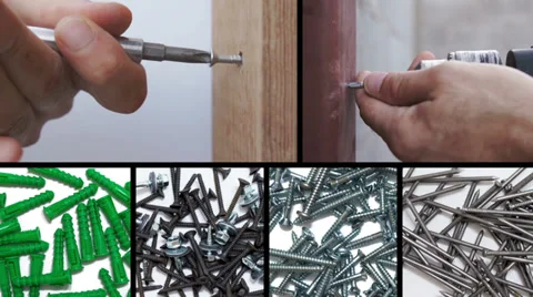 Fasteners and Their Installation Collage Stock Footage 39775889