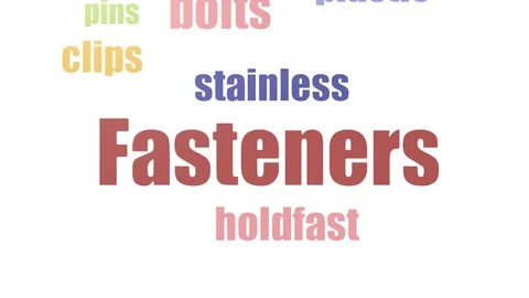 Fasteners Word Cloud Animated Isolated On White Stock Footage 103094817