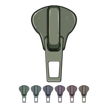 Fasteners zipper puller cartoon vector graphic Stock Illustration