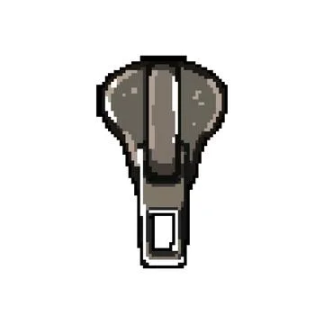 Fasteners zipper puller pixel art vector illustration 스톡 일러스트