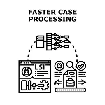 Faster case processing optimizing data streamling document automation Stock Illustration