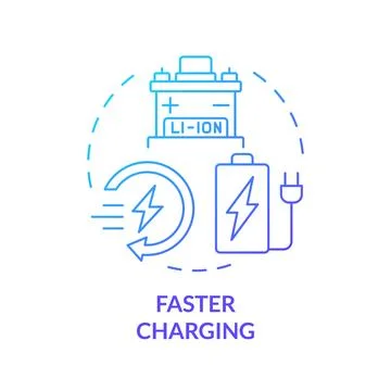 Faster charging blue gradient concept icon Stock Illustration