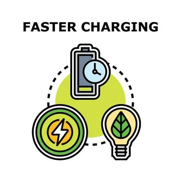 Faster charging concept for electric power and green energy Stock Illustration