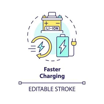 Faster charging multi color concept icon Stock Illustration