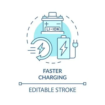 Faster charging soft blue concept icon Stock Illustration
