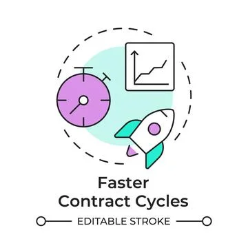 Faster contract cycles multi color concept icon 스톡 일러스트