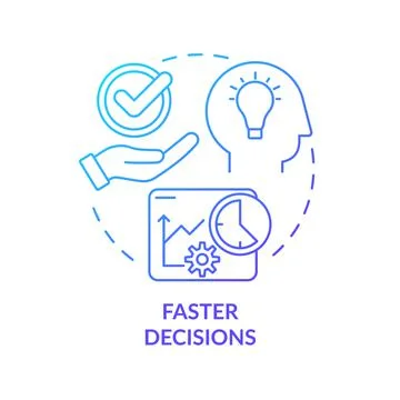 Faster decisions blue gradient concept icon Stock Illustration