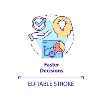 Faster decisions concept icon Stock Illustration