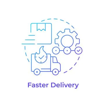 Faster delivery blue gradient concept icon Stock Illustration