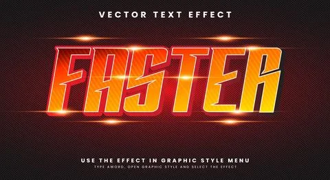 Faster editable text effect Template Stock Illustration
