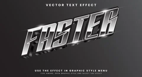 Faster editable text effect Template Stock Illustration