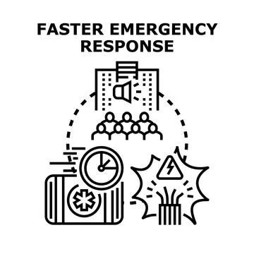 Faster emergency response strategy concept developing plan イラスト素材