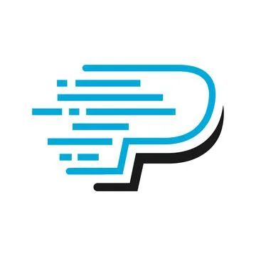 Faster fast Letter P initial logo design vector template Stock Illustration