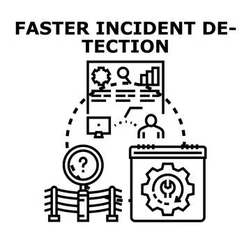 Faster incident detection and problem resolution concept Stock Illustration