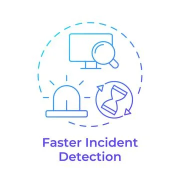 Faster incident detection blue gradient concept icon Stock Illustration