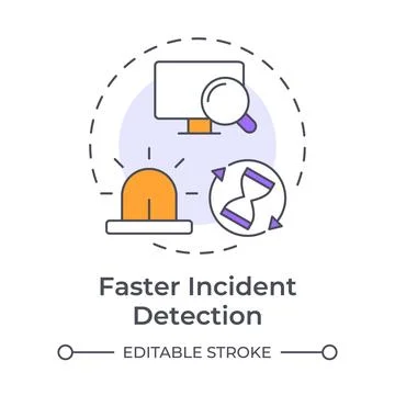 Faster incident detection multi color concept icon Stock Illustration