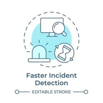 Faster incident detection soft blue concept icon Illustrazione stock