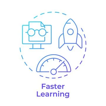 Faster learning blue gradient concept icon Stock Illustration