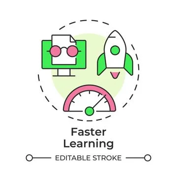 Faster learning multi color concept icon Stock Illustration