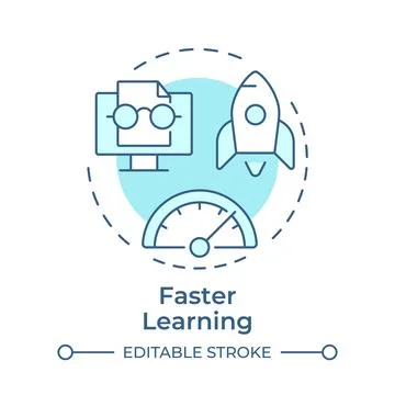 Faster learning soft blue concept icon Stock Illustration