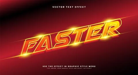 Faster lightning style 3d editable text effect Stock Illustration