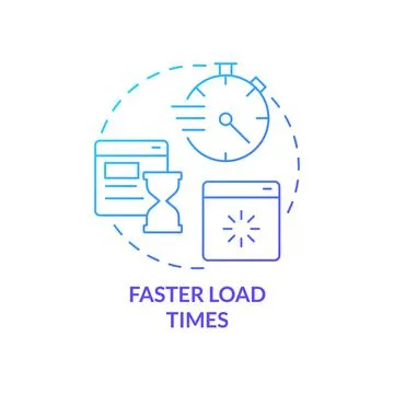 Faster load times blue gradient concept icon Stock Illustration