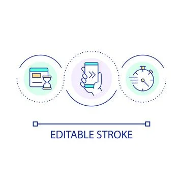 Faster page load time loop concept icon Stock Illustration