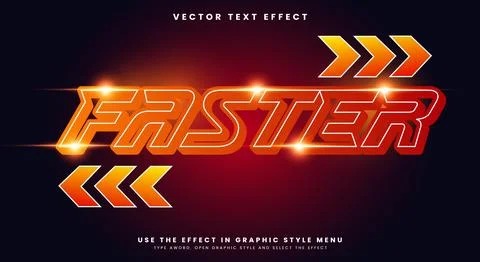 Faster speed editable text effect Template Stock Illustration