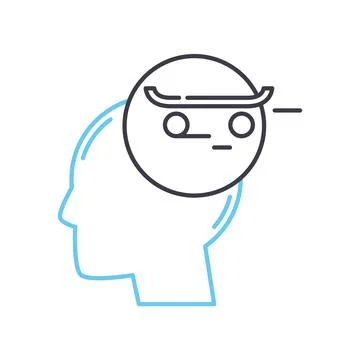 Faster thinking line icon, outline symbol, vector illustration, concept sign Stock Illustration