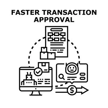 Faster transaction approval process with digital automation Stock Illustration